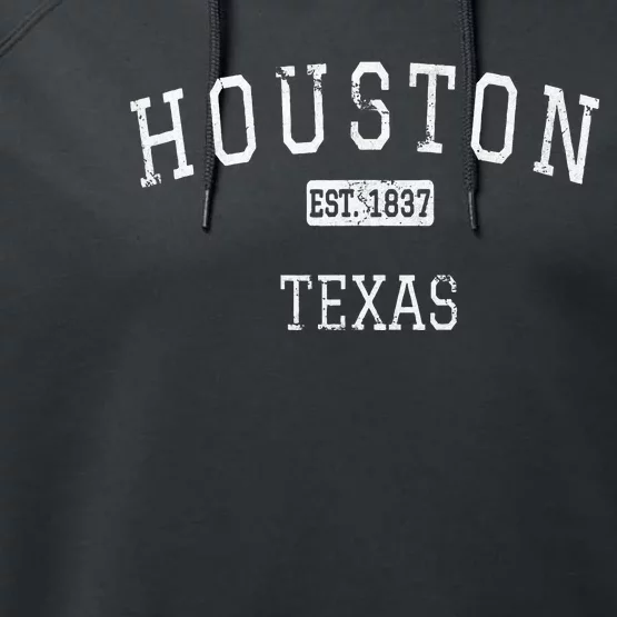 Houston Texas TX Vintage Performance Fleece Hoodie