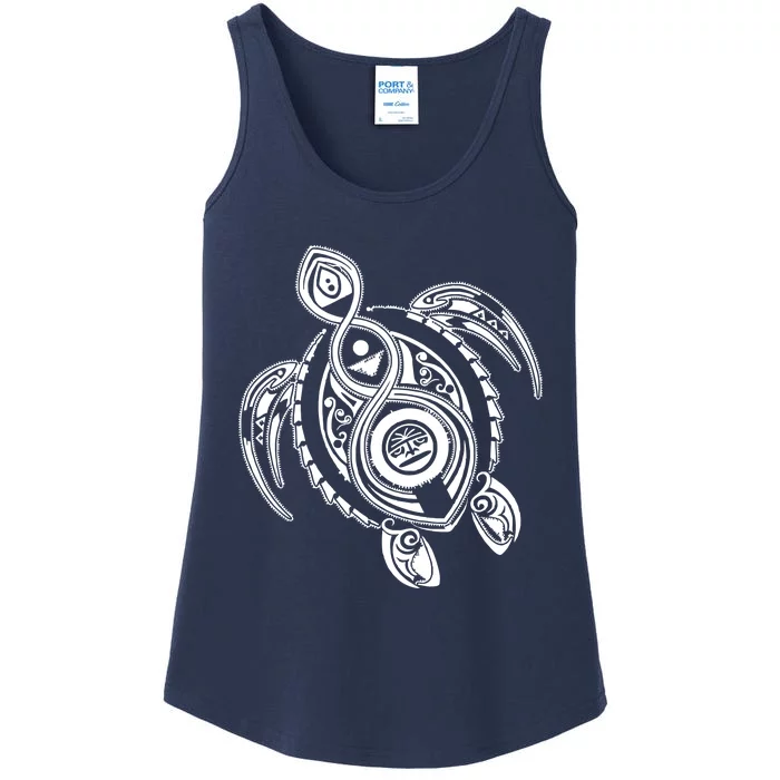 Hawaiian Turtle Tribal Art Ladies Essential Tank