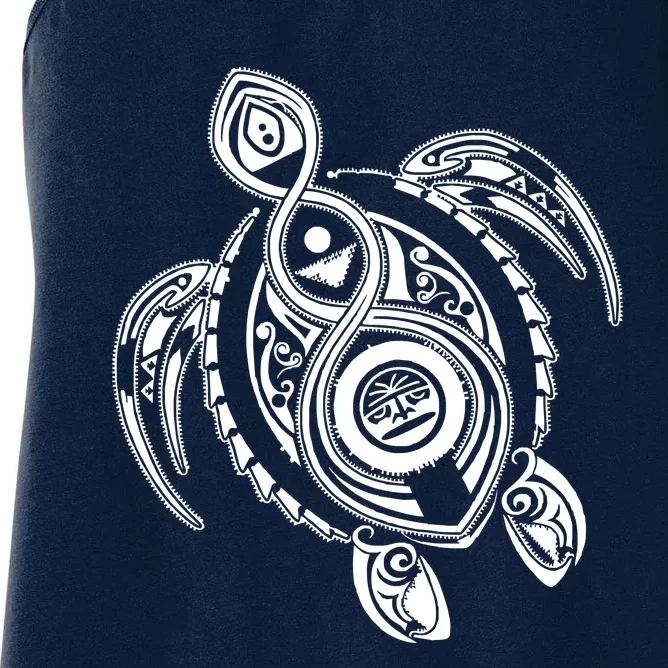 Hawaiian Turtle Tribal Art Women's Racerback Tank