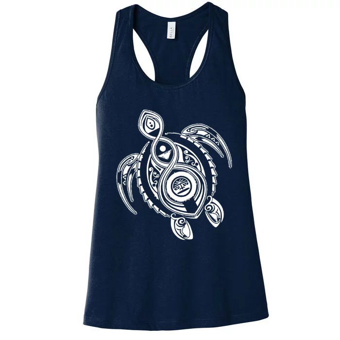 Hawaiian Turtle Tribal Art Women's Racerback Tank