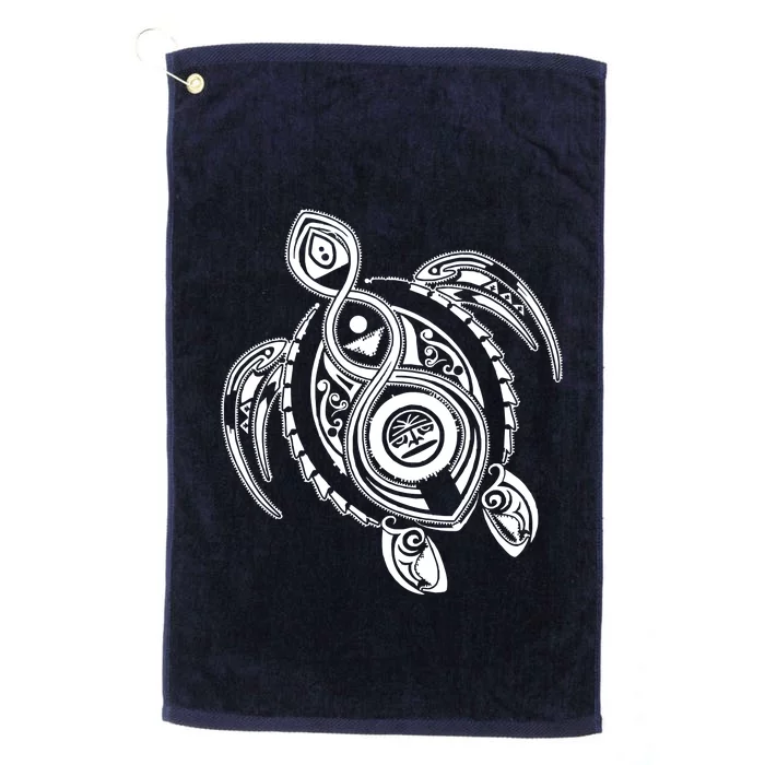 Hawaiian Turtle Tribal Art Platinum Collection Golf Towel