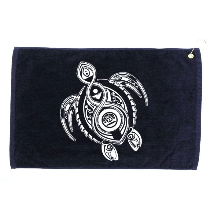 Hawaiian Turtle Tribal Art Grommeted Golf Towel