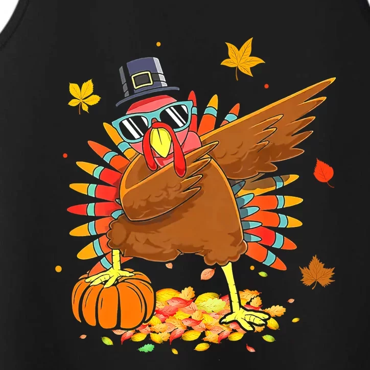 Happy Thanksgiving Turkey Dabbing Funny Pilgrim Boys Performance Tank