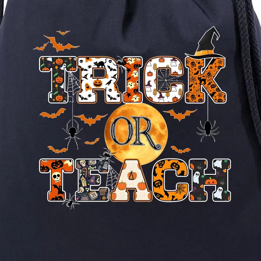 Halloween Teacher Trick Or Teach Drawstring Bag