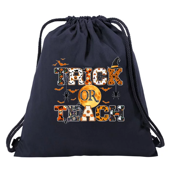 Halloween Teacher Trick Or Teach Drawstring Bag