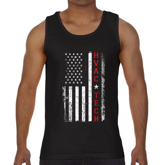 Hvac Technician Tech American Flag Vintage Hvac Technician Comfort Colors® Tank Top