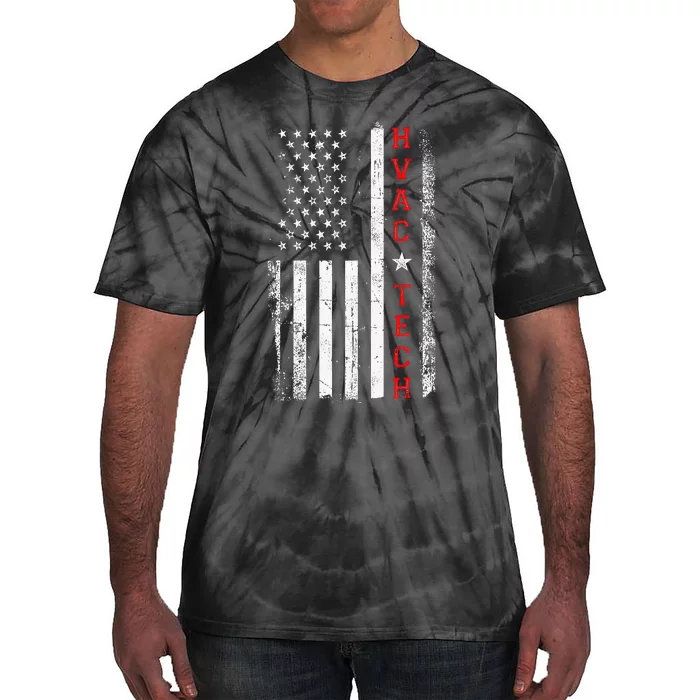 Hvac Technician Tech American Flag Vintage Hvac Technician Tie-Dye T-Shirt