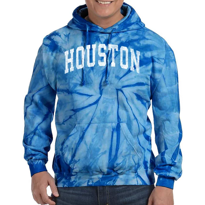 Houston Texas Tx Vintage Athletic Sports Design Tie Dye Hoodie