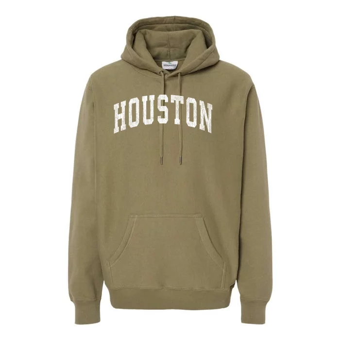 Houston Texas Tx Vintage Athletic Sports Design Premium Hoodie