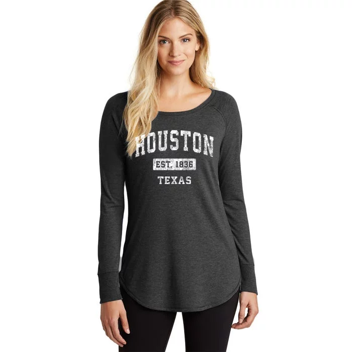 Houston Texas Tx Vintage Established Sports Women's Perfect Tri Tunic Long Sleeve Shirt