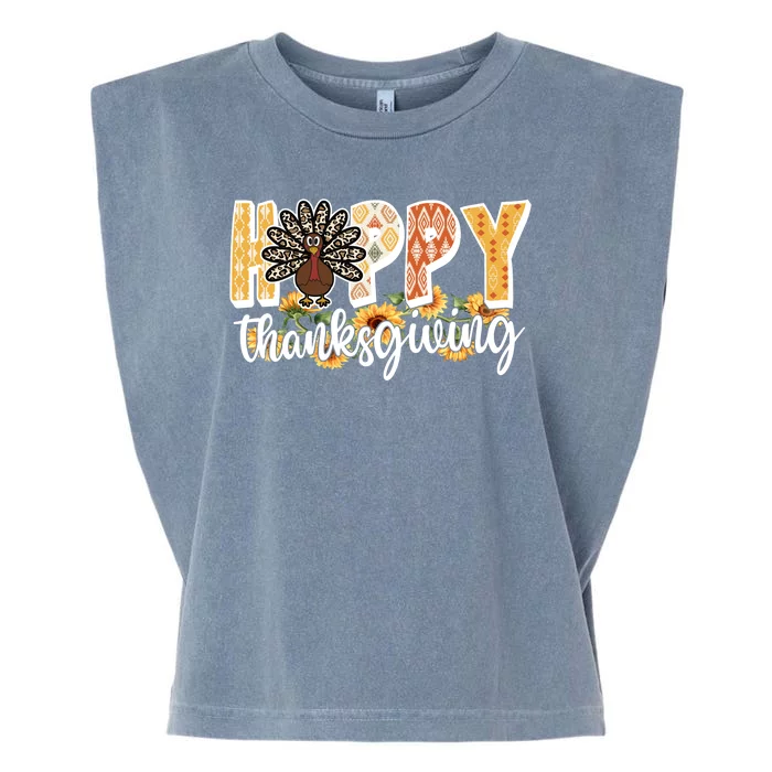 Happy Thanksgiving Turkey Cute Holiday Garment-Dyed Women's Muscle Tee