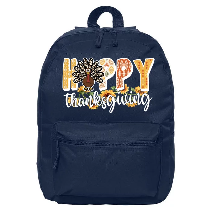 Happy Thanksgiving Turkey Cute Holiday 16 in Basic Backpack