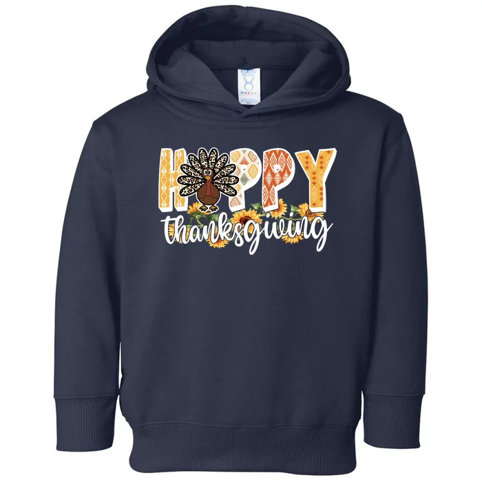 Happy Thanksgiving Turkey Cute Holiday Toddler Hoodie