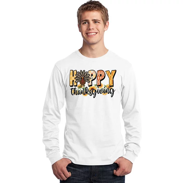 Happy Thanksgiving Turkey Cute Holiday Tall Long Sleeve T-Shirt