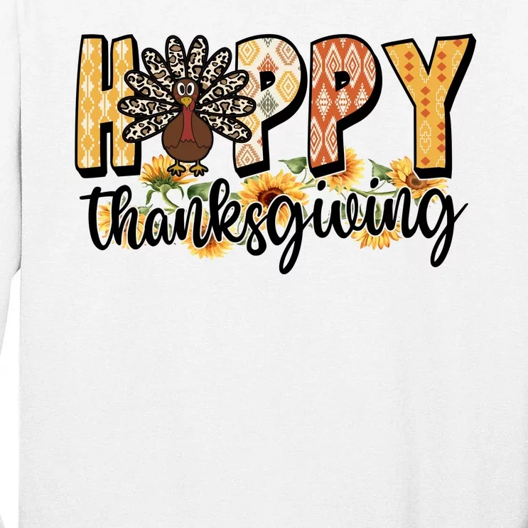 Happy Thanksgiving Turkey Cute Holiday Tall Long Sleeve T-Shirt