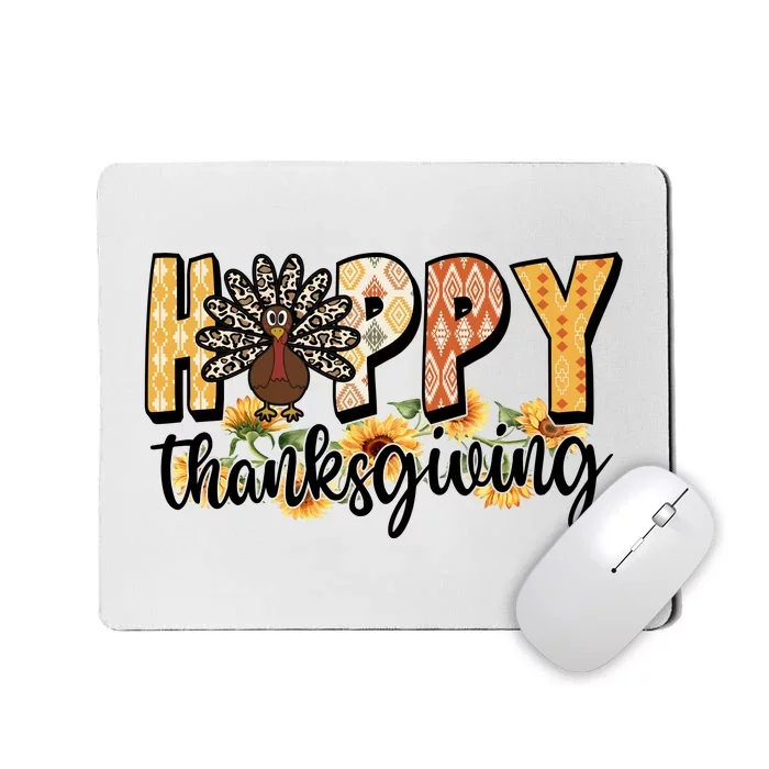 Happy Thanksgiving Turkey Cute Holiday Mousepad