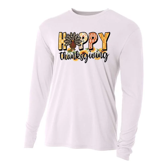 Happy Thanksgiving Turkey Cute Holiday Cooling Performance Long Sleeve Crew