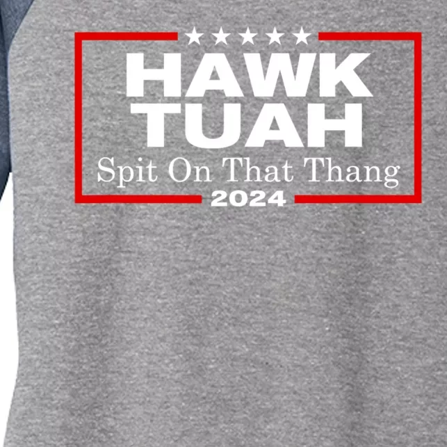 Hawk Tuah Utah 2024 Spit Thang Women's Tri-Blend 3/4-Sleeve Raglan Shirt