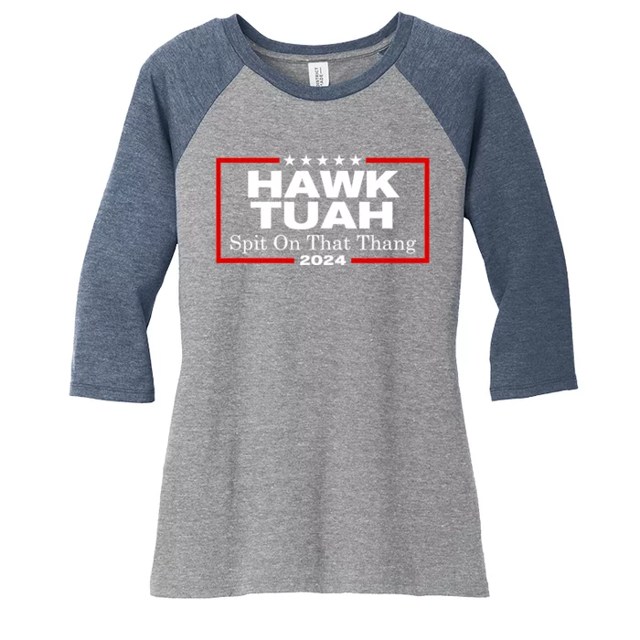 Hawk Tuah Utah 2024 Spit Thang Women's Tri-Blend 3/4-Sleeve Raglan Shirt