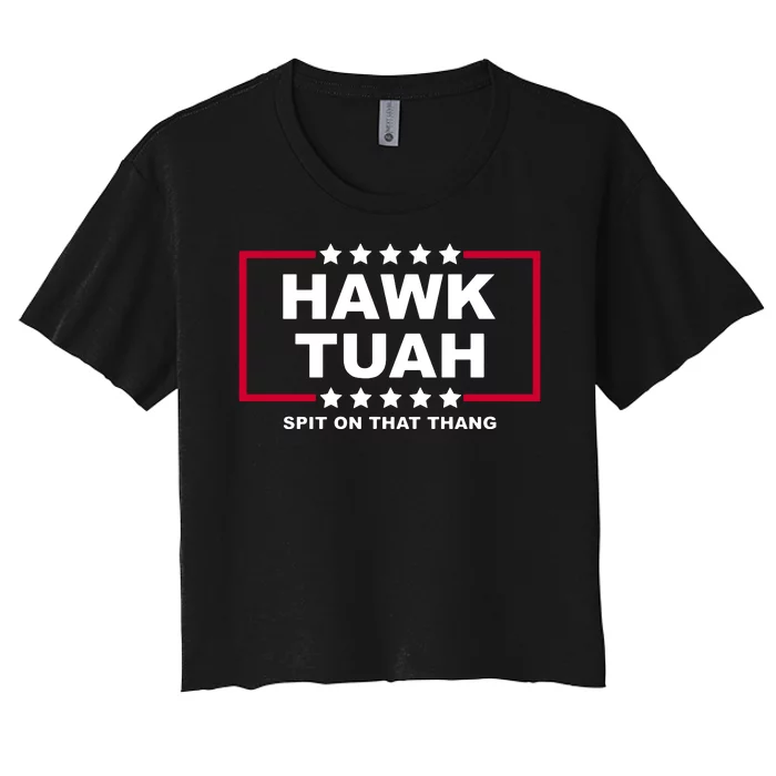 Hawk Tuah Utah Girl Funny Spit On That Thang Women's Crop Top Tee