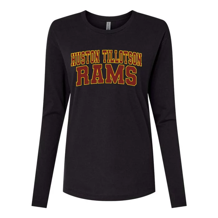 Huston Tillotson University Womens Cotton Relaxed Long Sleeve T-Shirt