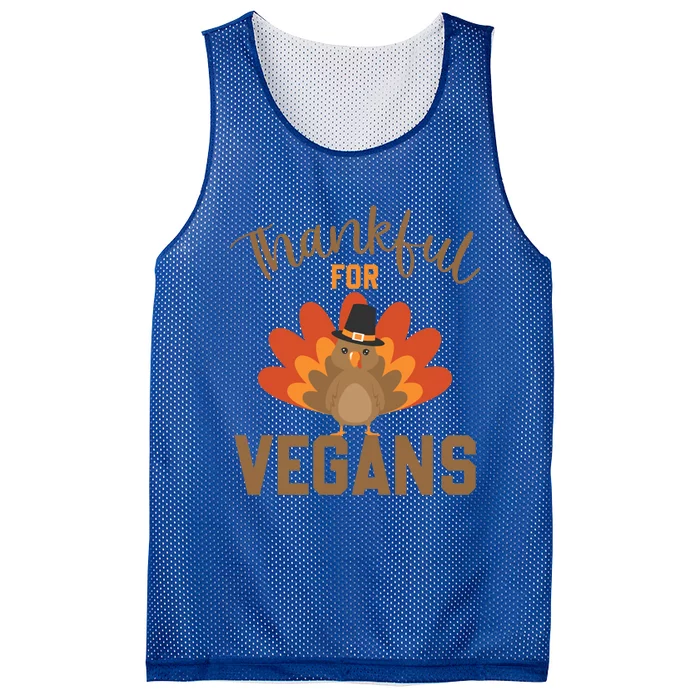 Happy Thanks Vegan Thankful For Vegans Gift Mesh Reversible Basketball Jersey Tank