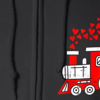 Heart Train Valentines Day Cool Railroad Love Full Zip Hoodie