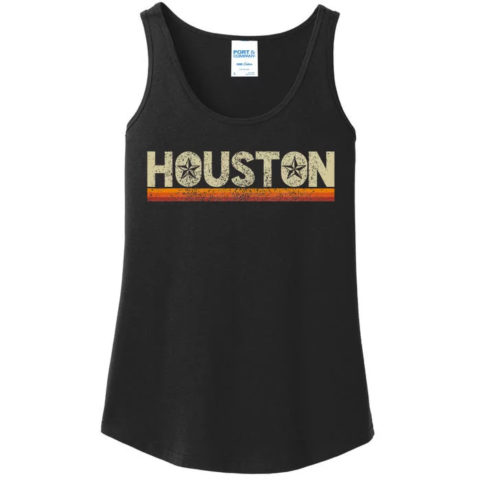 Houston Texas Vintage Retro Stars Souvenir Ladies Essential Tank