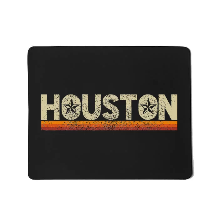 Houston Texas Vintage Retro Stars Souvenir Mousepad