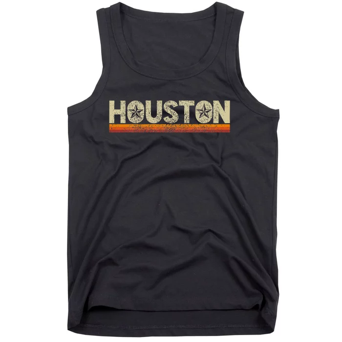 Houston Texas Vintage Retro Stars Souvenir Tank Top