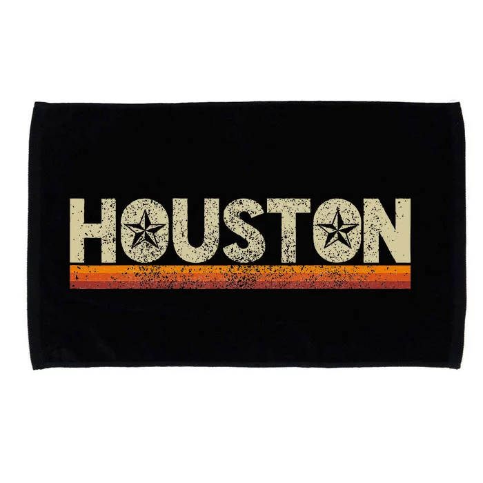 Houston Texas Vintage Retro Stars Souvenir Microfiber Hand Towel