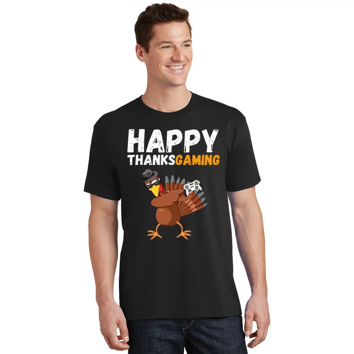 Happy Thanksgiving Video Game Dabbing Turkey Pilgrim T-Shirt