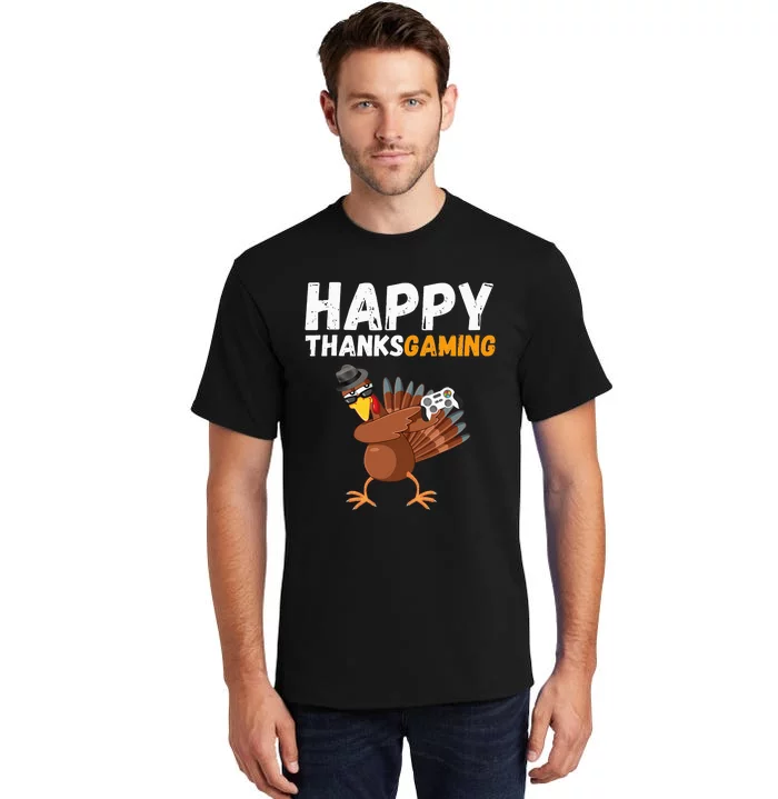 Happy Thanksgiving Video Game Dabbing Turkey Pilgrim Tall T-Shirt