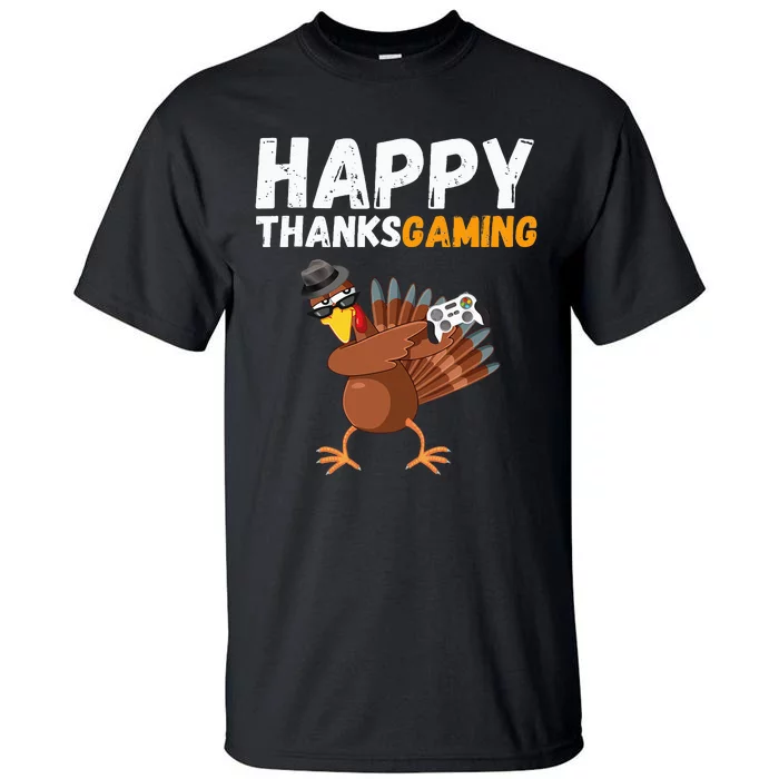 Happy Thanksgiving Video Game Dabbing Turkey Pilgrim Tall T-Shirt