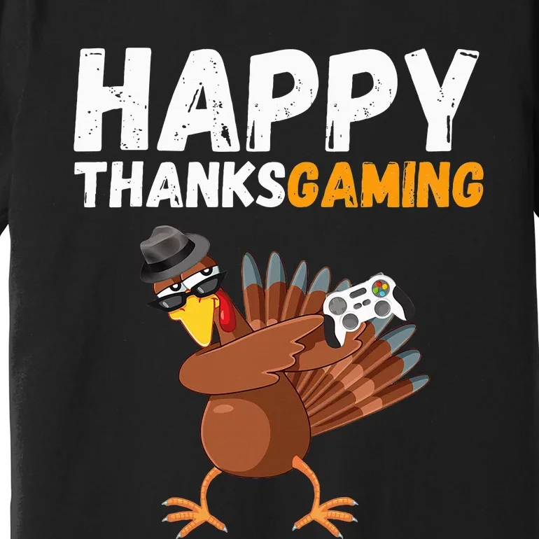 Happy Thanksgiving Video Game Dabbing Turkey Pilgrim Premium T-Shirt