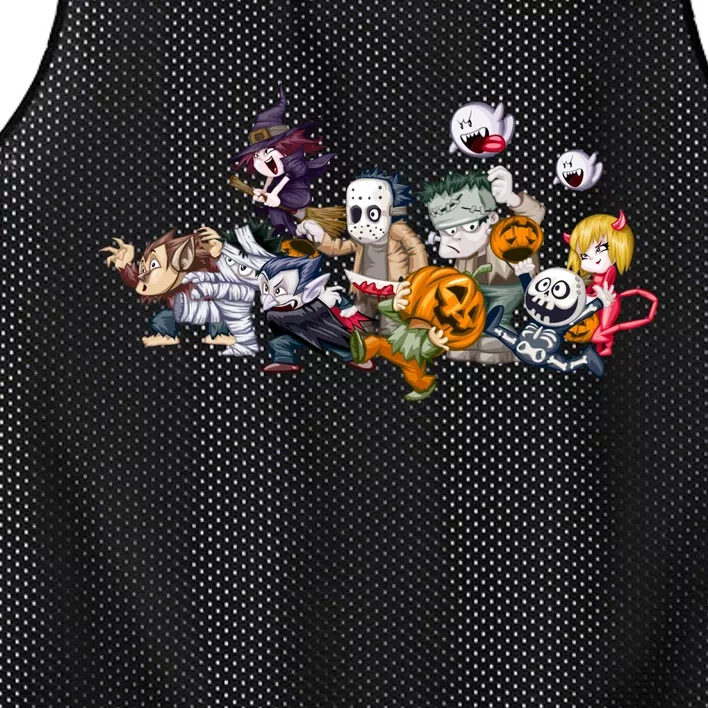 Halloween Team Villains Monster Crew Mesh Reversible Basketball Jersey Tank