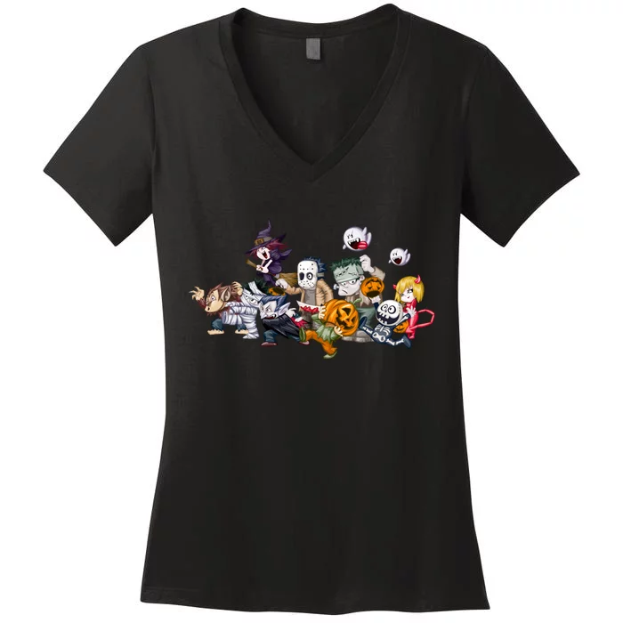 Halloween Team Villains Monster Crew Women's V-Neck T-Shirt