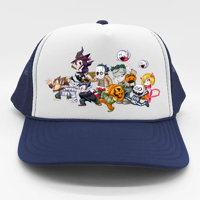 Halloween Team Villains Monster Crew Trucker Hat