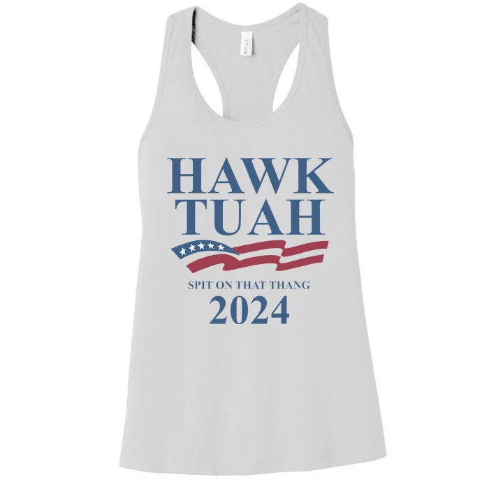 Hawk Tush Viral Election Parody Design Women's Racerback Tank