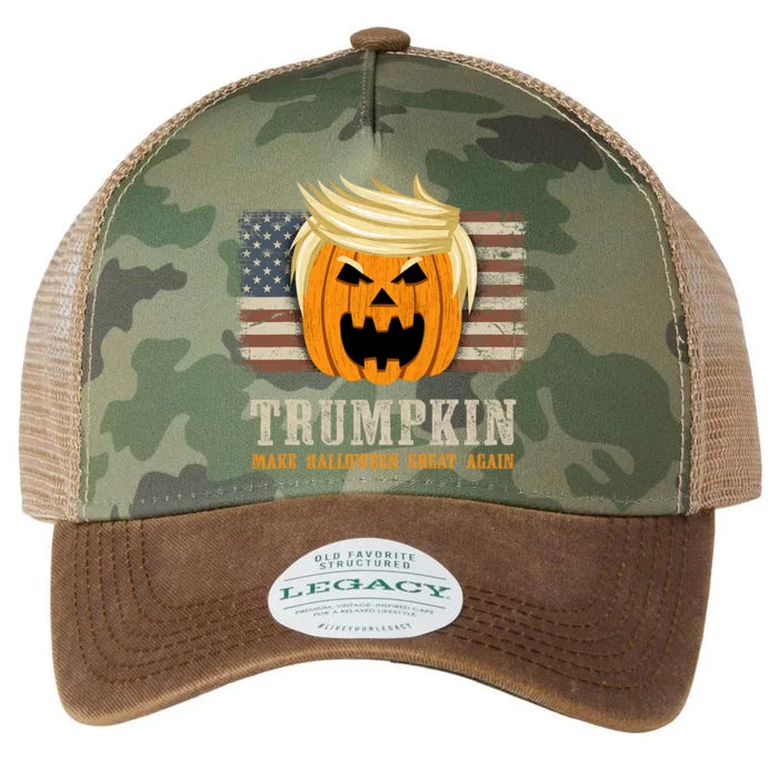 Halloween Trumpkin Vintage Us Flag Funny Legacy Tie Dye Trucker Hat