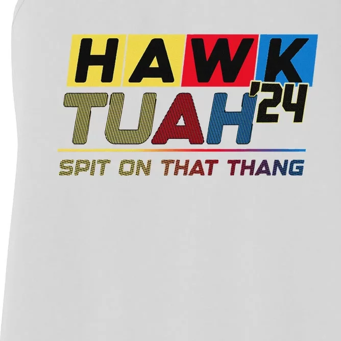 Hawk Tush Viral Election Parody Design Women's Racerback Tank