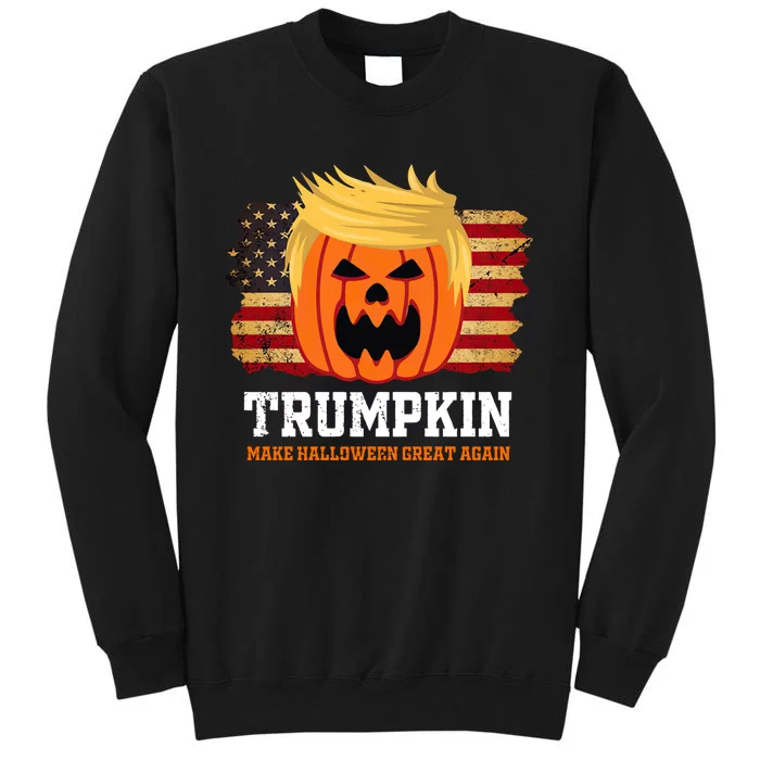 Halloween Trumpkin Vintage US Flag Trump Sweatshirt