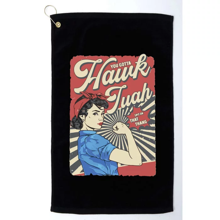 Hawk Tuah Viral Spit On That Thing Platinum Collection Golf Towel