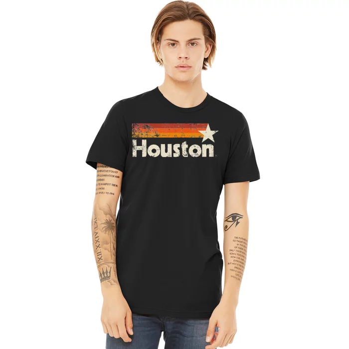 Houston Texas Vintage Houston Stripes Strong Old 70s 80s 90s Premium T-Shirt