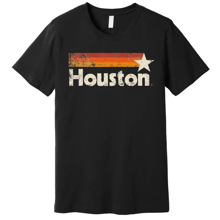 Houston Texas Vintage Houston Stripes Strong Old 70s 80s 90s Premium T-Shirt