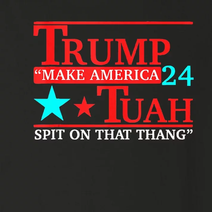 Hawk Tuah Viral Humor Meme Video Girl 24 Trump Tua Toddler Long Sleeve Shirt