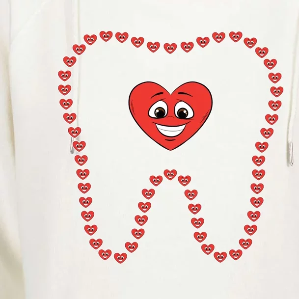 Heart Tooth Valentines Day Cute Dentist Dental Hygienist Meaningful Gift Womens Funnel Neck Pullover Hood