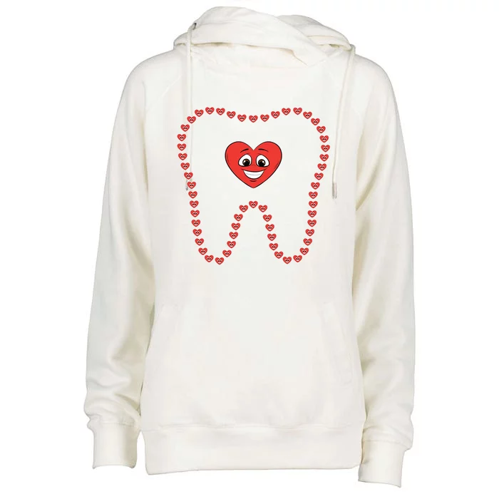 Heart Tooth Valentines Day Cute Dentist Dental Hygienist Meaningful Gift Womens Funnel Neck Pullover Hood