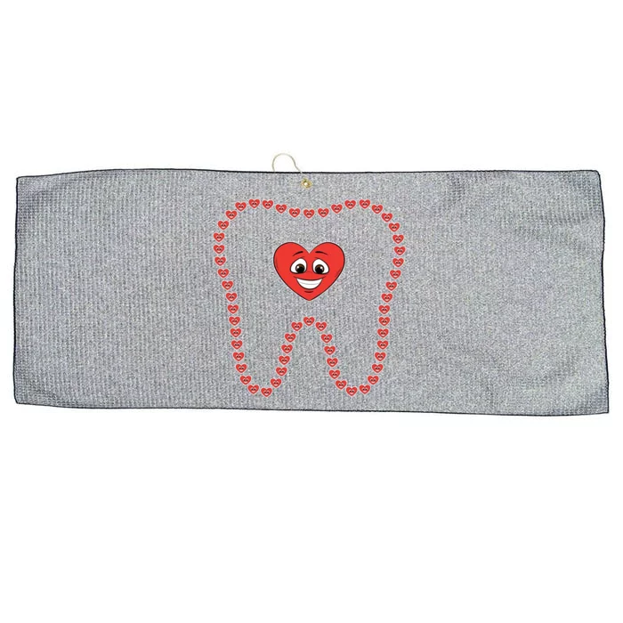 Heart Tooth Valentines Day Cute Dentist Dental Hygienist Meaningful Gift Large Microfiber Waffle Golf Towel