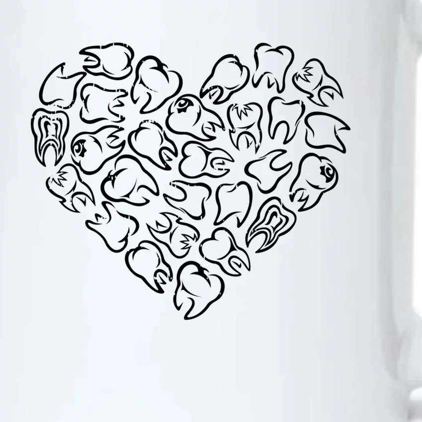 Heart Tooth Valentines Day Cute Dentist Dental Hygienist Gift Black Color Changing Mug